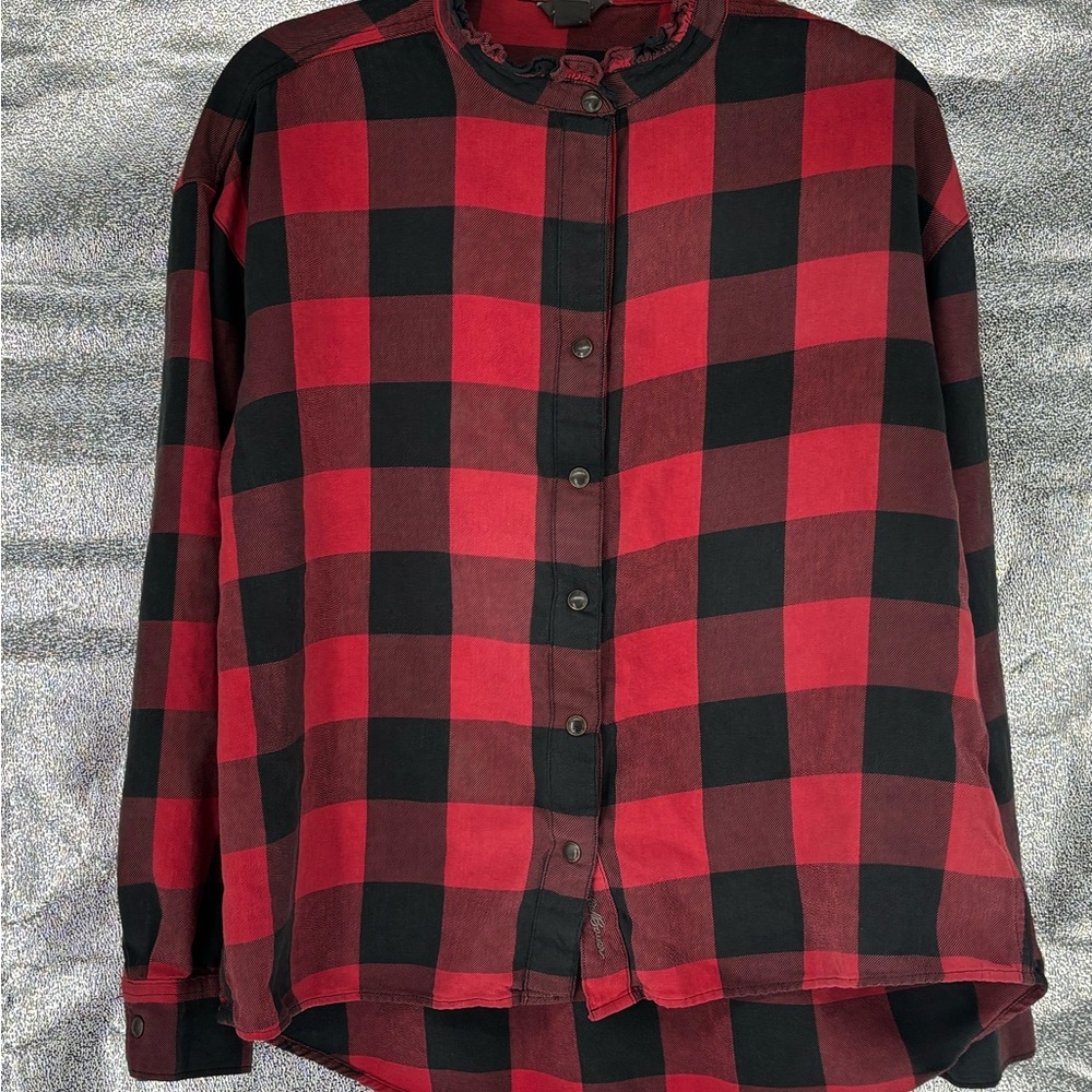Eddie Bauer Buffalo Check Snap Up Blouse - Picture 8 of 11